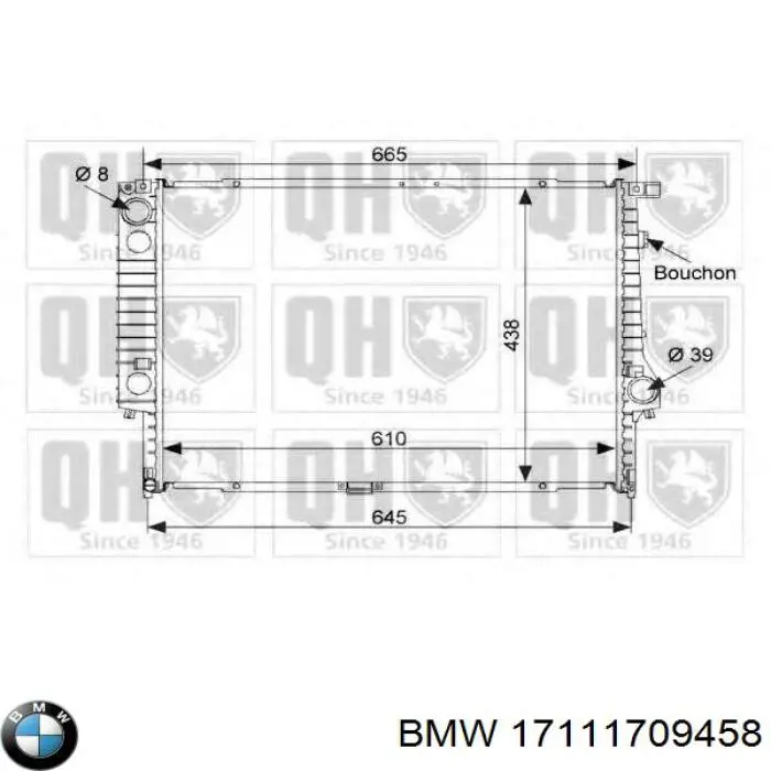 Радиатор 17111709458 BMW