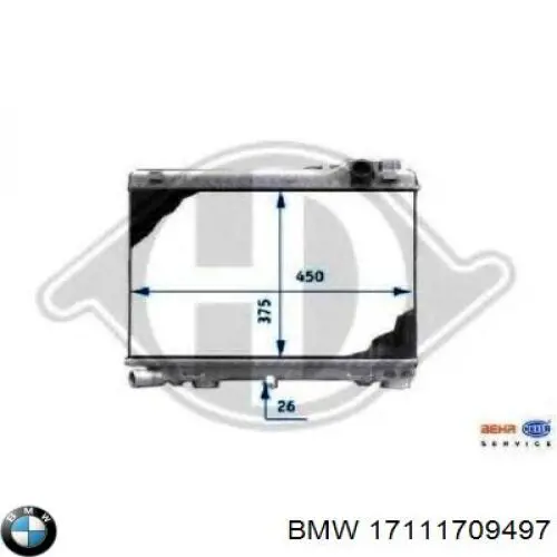 Купить 17111709497 BMW Радиатор водяной