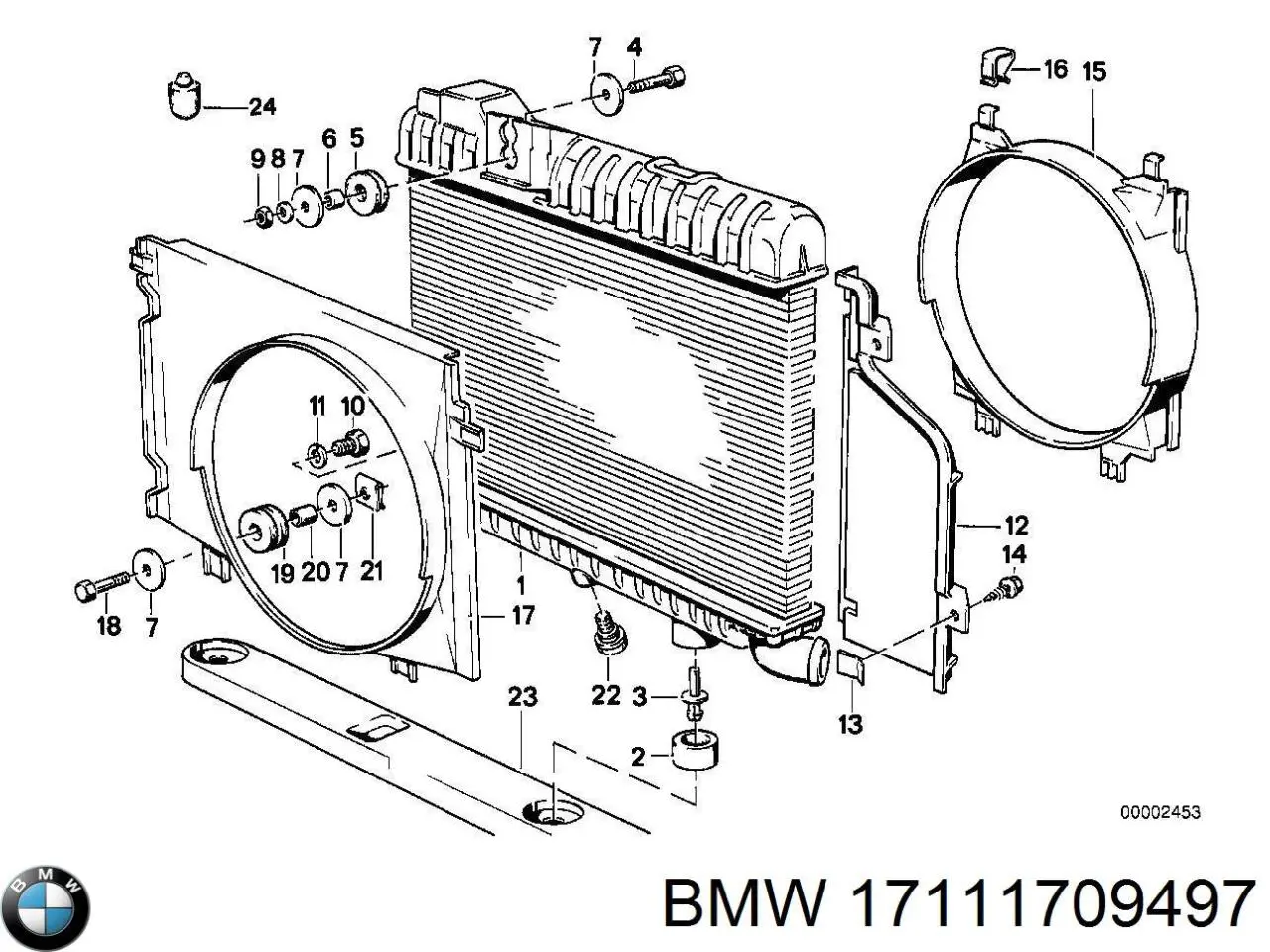 Радиатор 17111709497 BMW