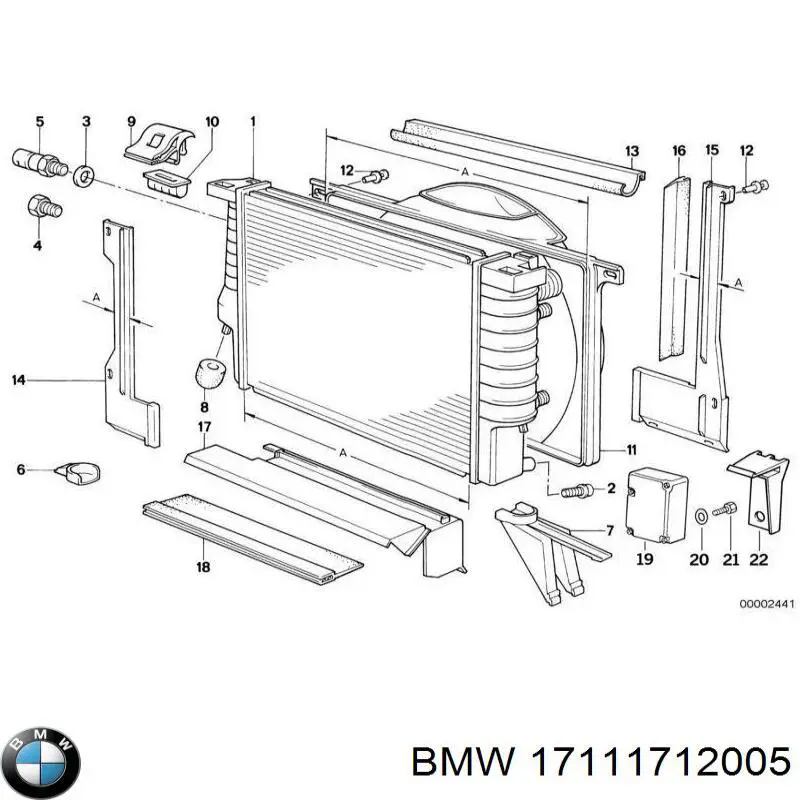 Радиатор охлаждения двигателя BMW 17111712005 цена, от 564.59 USD
