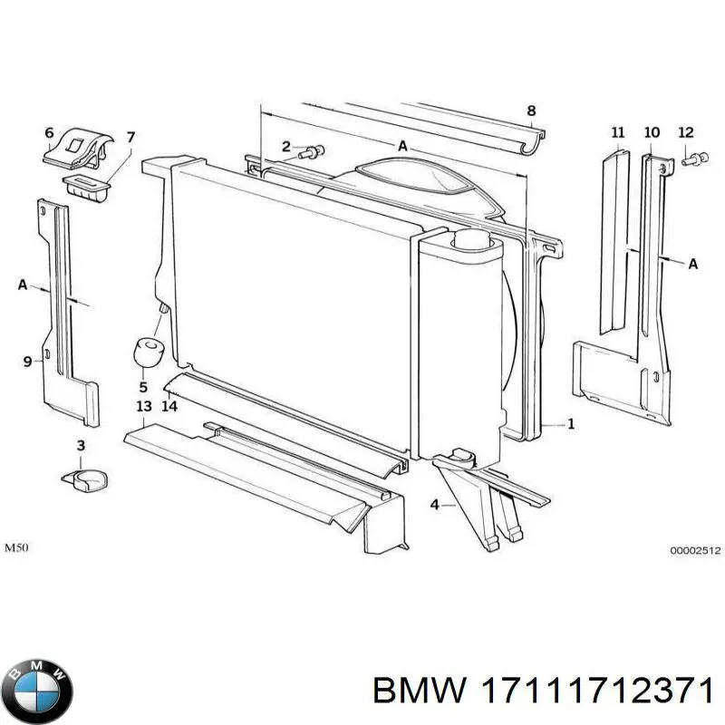 Диффузор радиатора охлаждения BMW 17111712371 цена, от 38.01 USD