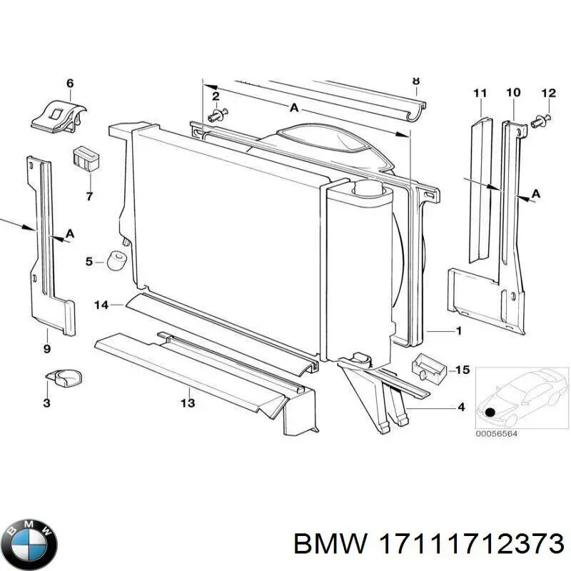 17111712373 BMW Рамка вентилятора