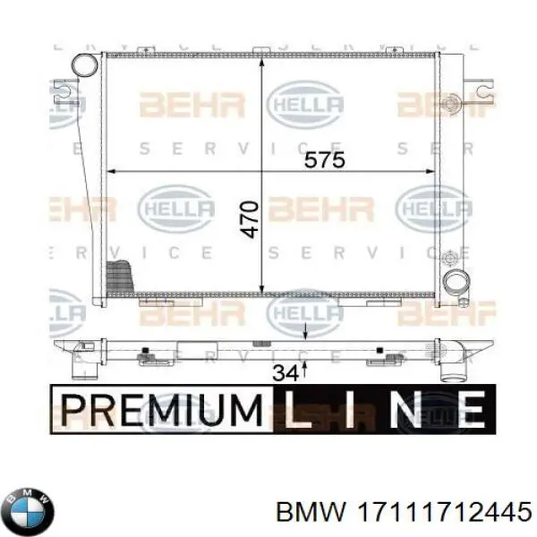 Купить 17111712445 BMW Радиатор водяной