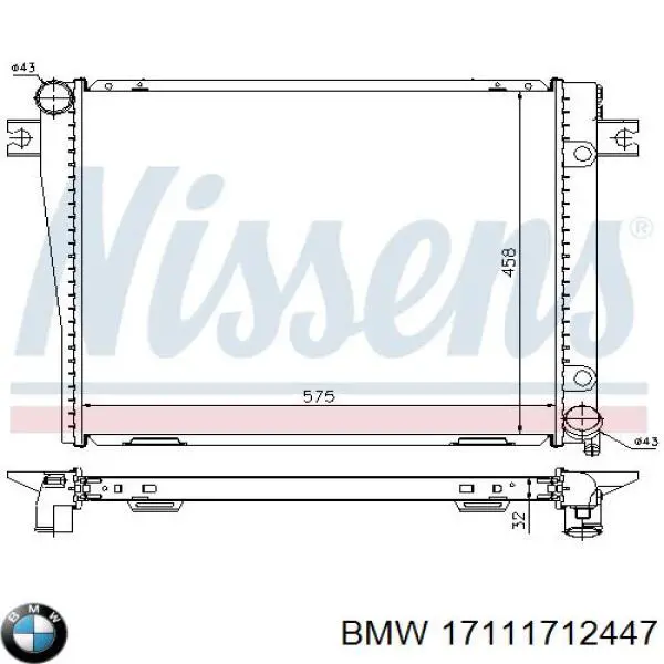 Купить 17111712447 BMW Радиатор водяной