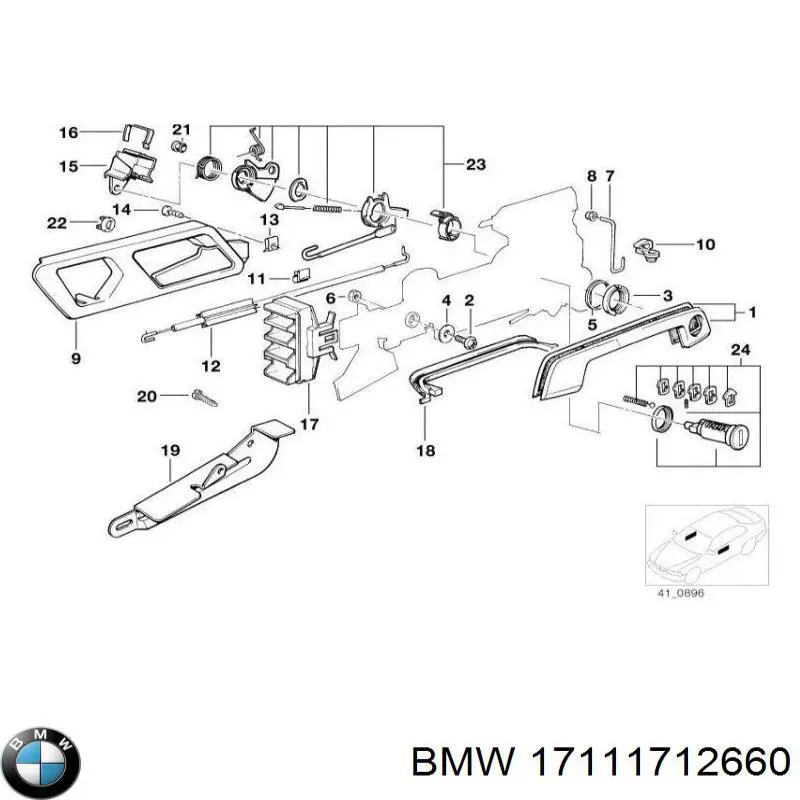 17111712660 BMW Кронштейн (подушка крепления) радиатора верхний правый