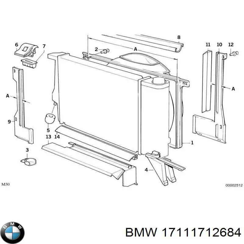 17111712684 BMW диффузор радиатора охлаждения