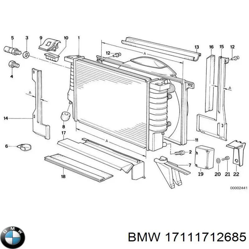 Диффузор радиатора охлаждения BMW 17111712685 цена, от 31.67 USD