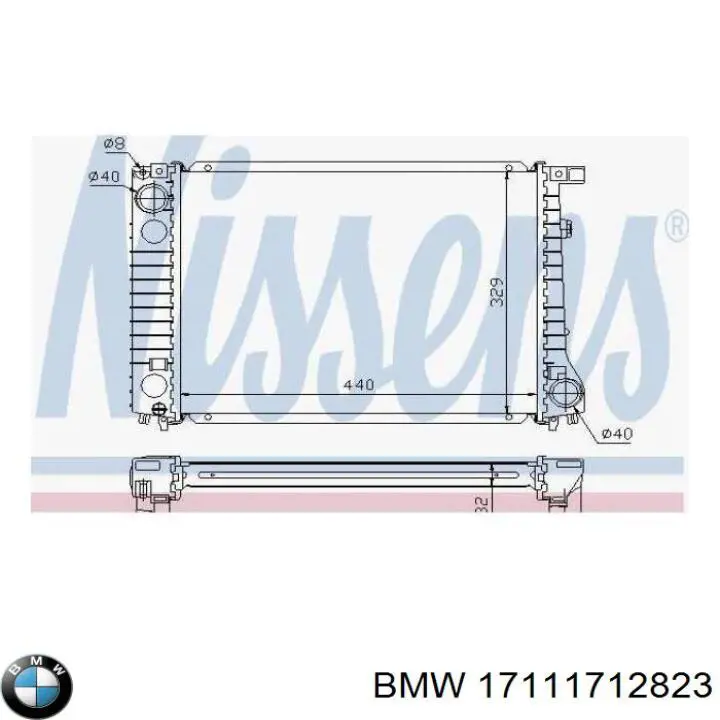 Радиатор 17111712823 BMW