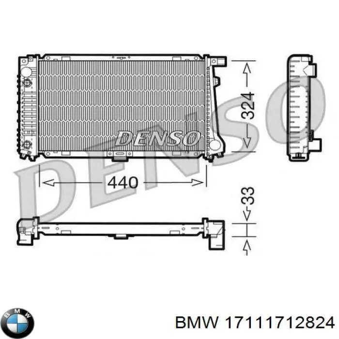 Радиатор охлаждения двигателя BMW 17111712824 цена, от 49.57 USD