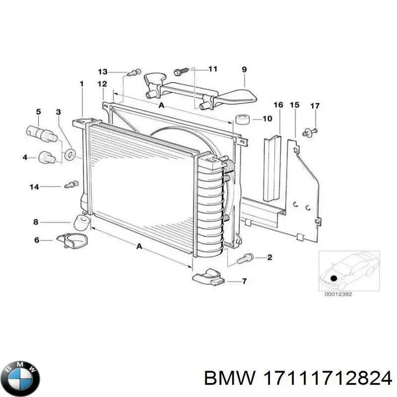 Радиатор 17111712824 BMW