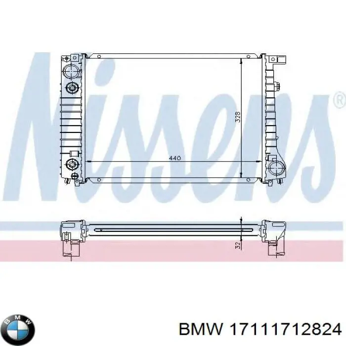 Купить 17111712824 BMW Радиатор водяной