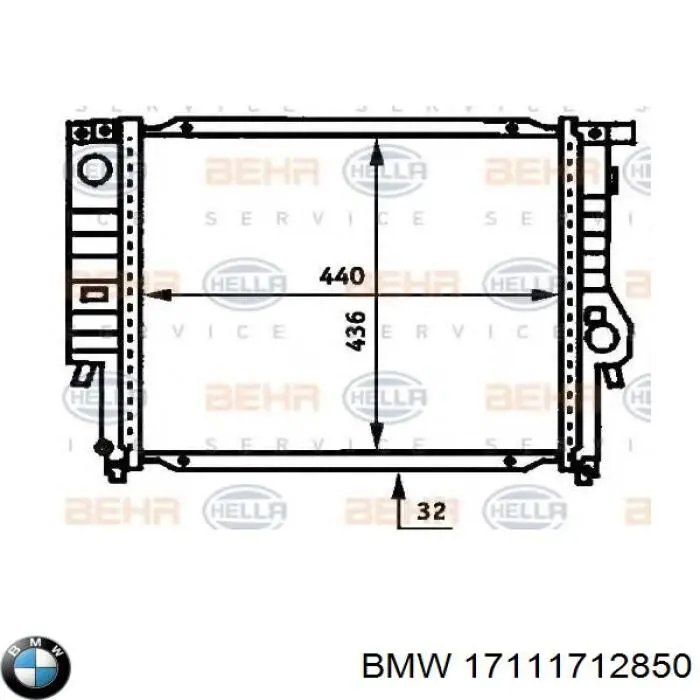 Купить 17111712850 BMW Радиатор водяной