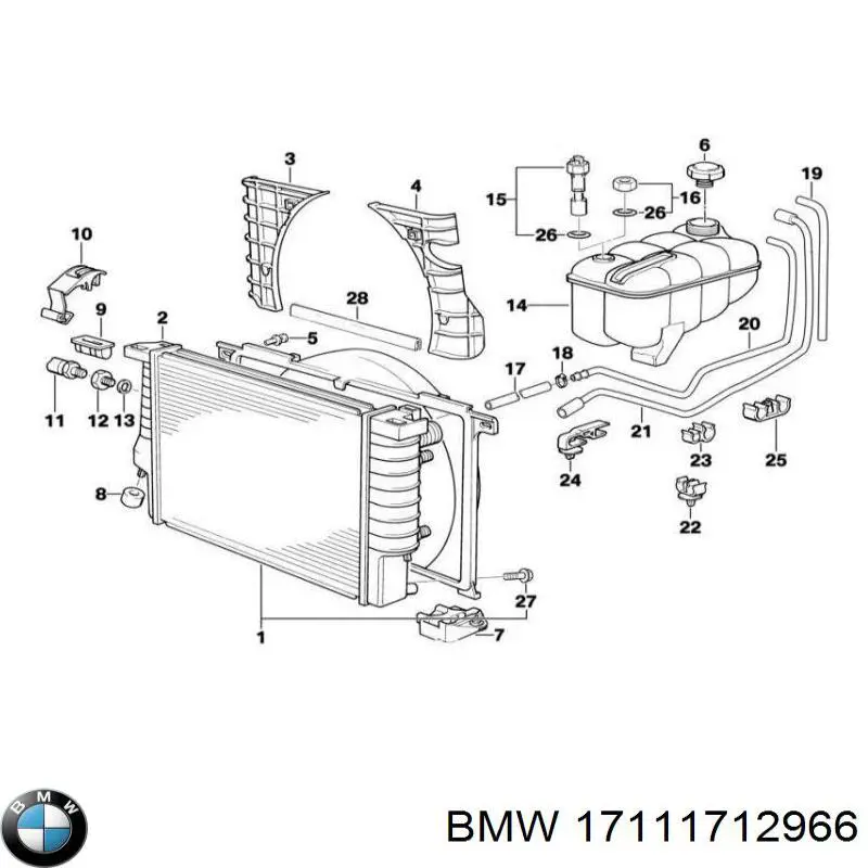 Junta, Tapón de expansión de refrigerante/anticongelante 17111712966 BMW