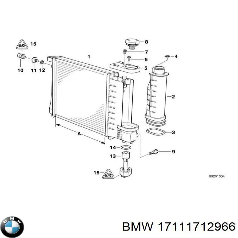 17111712966 BMW прокладка крышки расширительного бачка