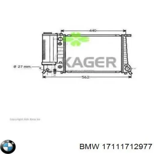 Радиатор охлаждения двигателя BMW 17111712977 цена, от 37.84 USD