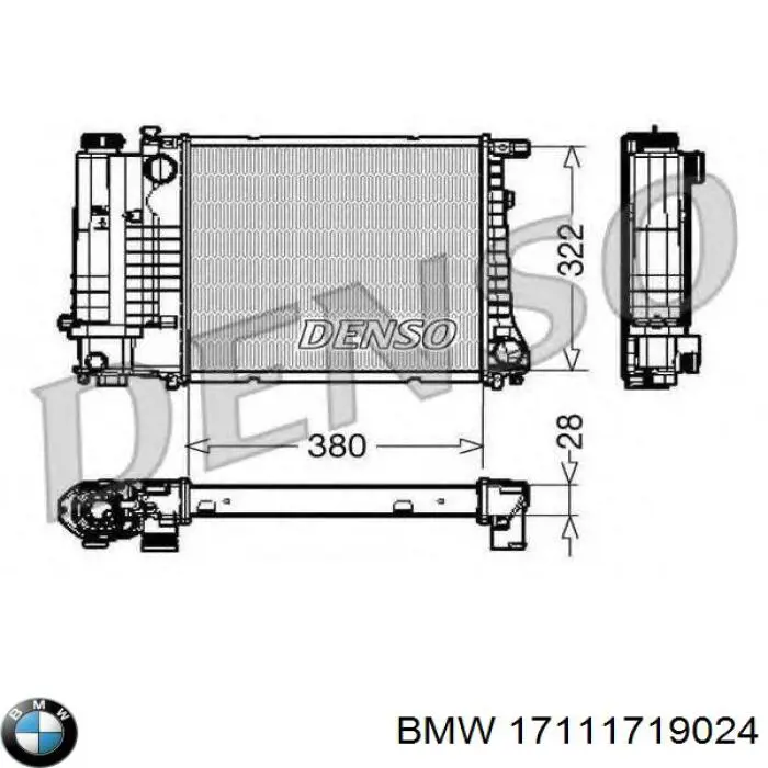 Радиатор охлаждения двигателя BMW 17111719024 цена, от 79.60 USD