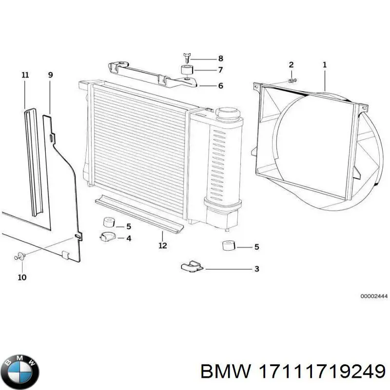 17111719249 BMW диффузор радиатора охлаждения