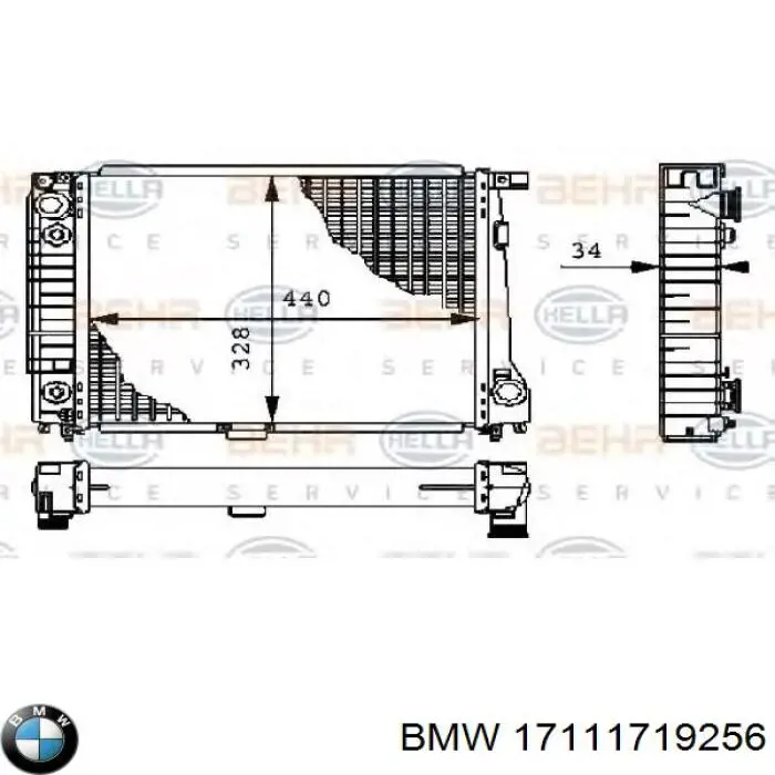 17111719256 BMW Радиатор основной