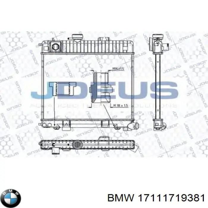 Радиатор охлаждения двигателя BMW 17111719381 цена, от 271.03 USD