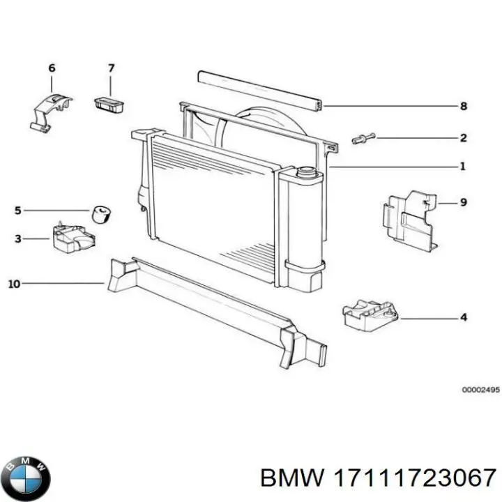 Диффузор радиатора 17111723067 BMW