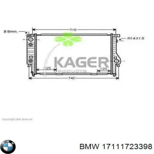 Радиатор охлаждения двигателя BMW 17111723398 цена, от 98.84 USD