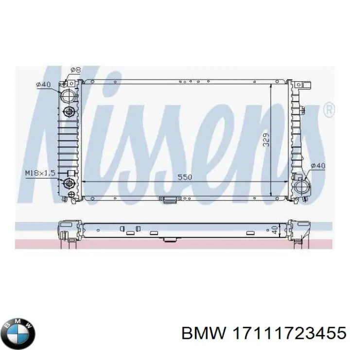 17111723455 BMW Радиатор основной