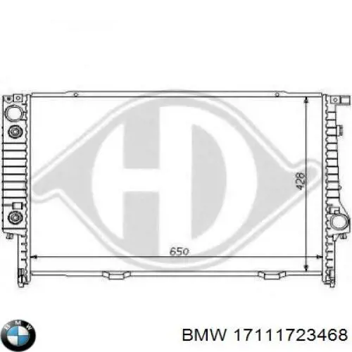 Радиатор охлаждения двигателя BMW 17111723468 цена, от 156.30 USD