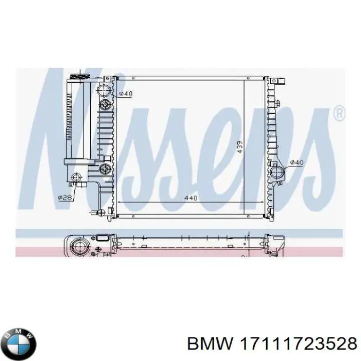 Радиатор 17111723528 BMW