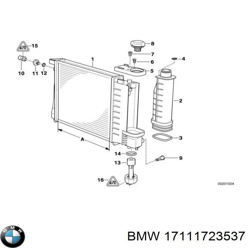 Радиатор 17111723537 BMW