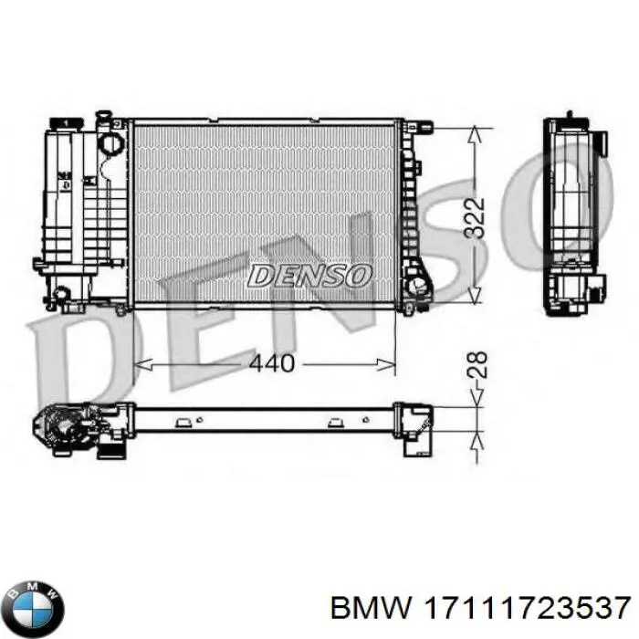 Радиатор охлаждения двигателя BMW 17111723537 цена, от 78.58 USD