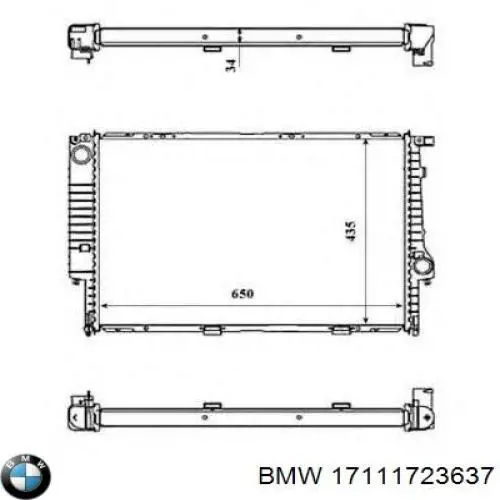 Радиатор охлаждения двигателя BMW 17111723637 цена, от 111.88 USD