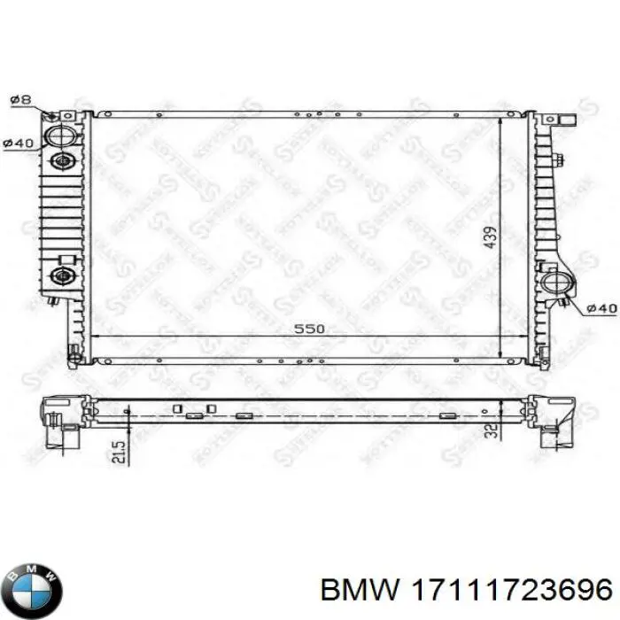 17111723696 BMW Радиатор основной