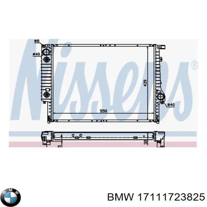 Радиатор 17111723825 BMW