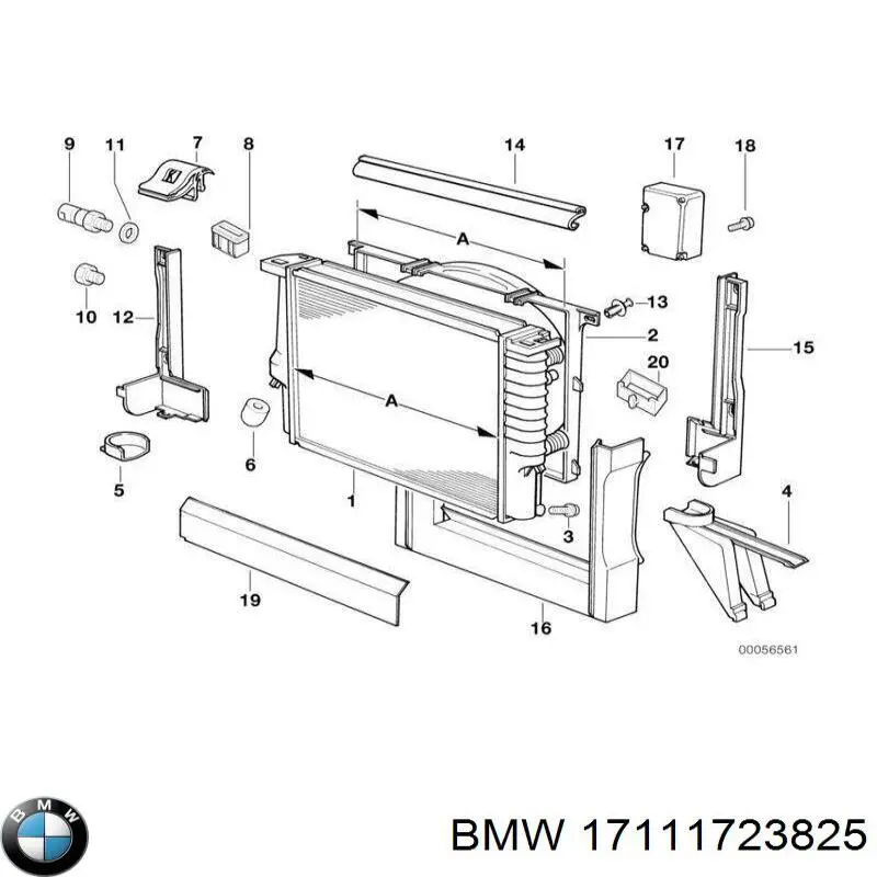 Радиатор охлаждения двигателя BMW 17111723825 цена, от 700.48 USD