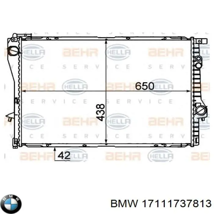Радиатор охлаждения двигателя BMW 17111737813 цена, от 80.98 USD