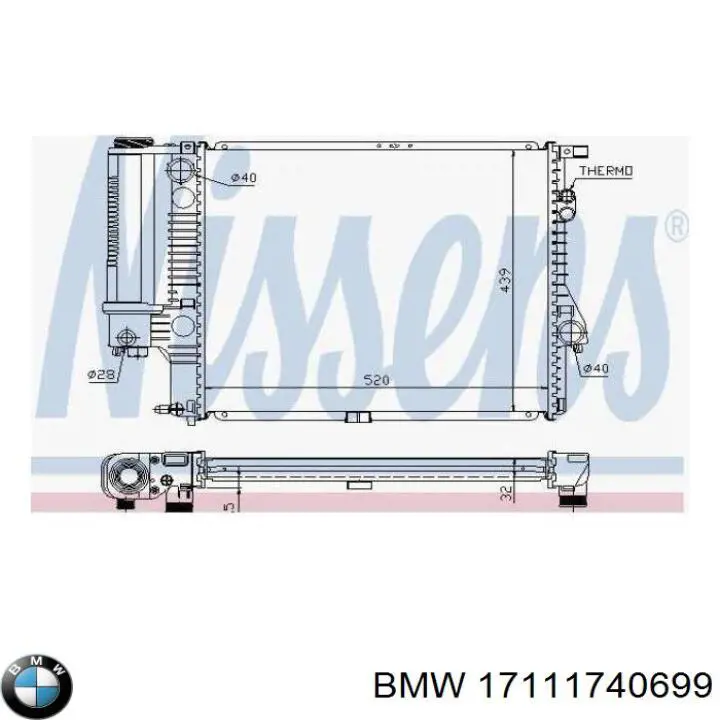 Купить 17111740699 BMW Радиатор водяной