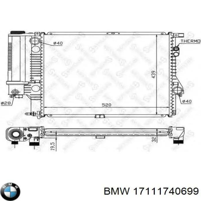 Радиатор охлаждения BMW 17111740699
