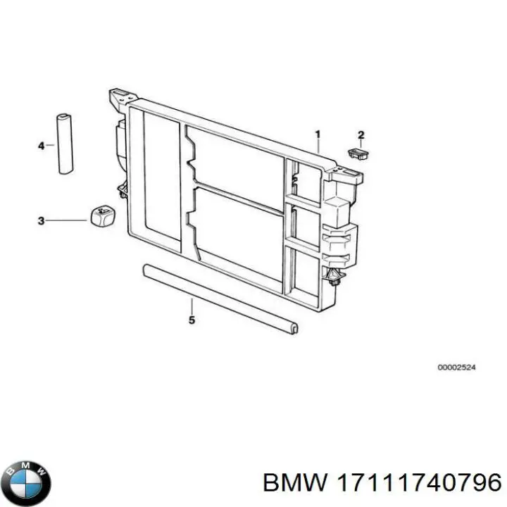 17111740796 BMW суппорт радиатора в сборе (монтажная панель крепления фар)