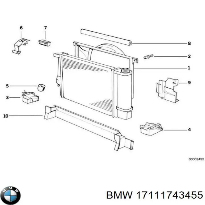 Диффузор радиатора охлаждения BMW 17111743455 цена, от 25.34 USD