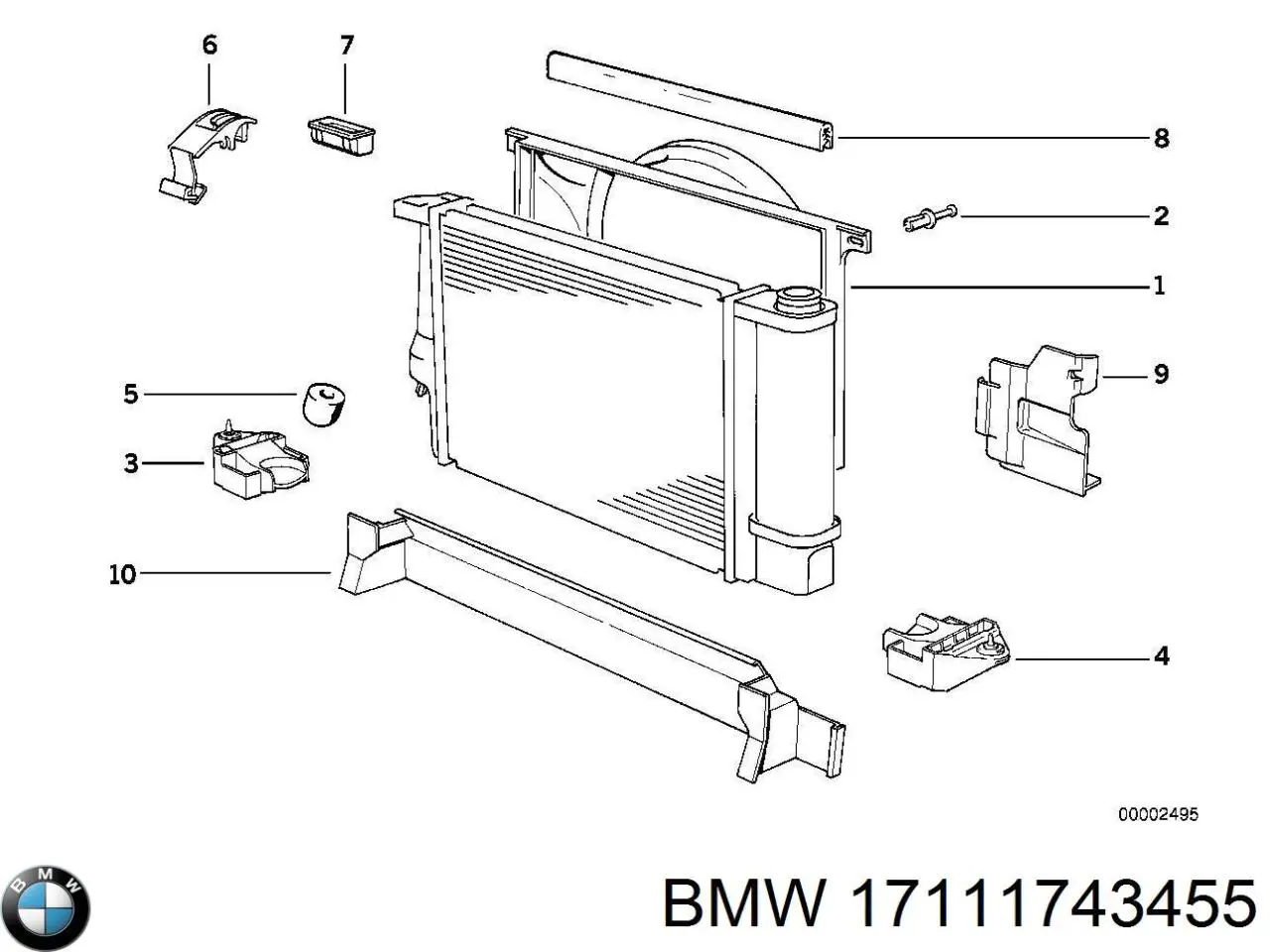 17111743455 BMW Рамка вентилятора