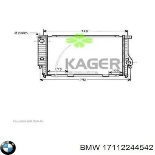 Радиатор 17112244542 BMW