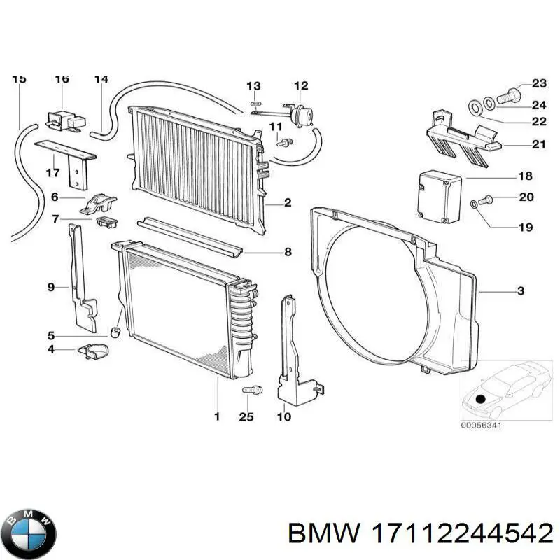 Радиатор охлаждения двигателя BMW 17112244542 цена, от 110.06 USD