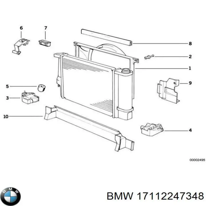 Диффузор радиатора охлаждения BMW 17112247348 цена, от 162.98 USD