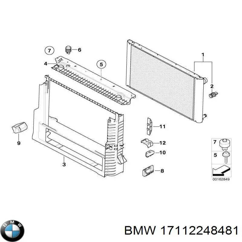 Conduto de ar (defletor) do radiador para BMW 7 (E65, E66, E67)