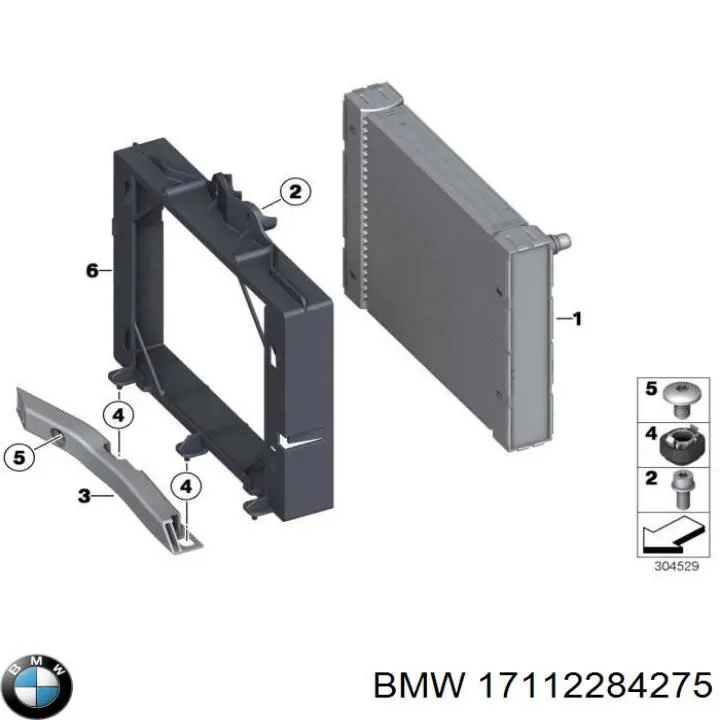 17112284277 BMW Радиатор охлаждения двигателя левый