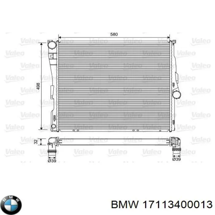 Радиатор охлаждения BMW 17113400013