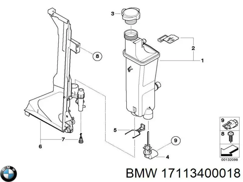 Купить 17113400018 BMW Кронштейн расширительного бачка