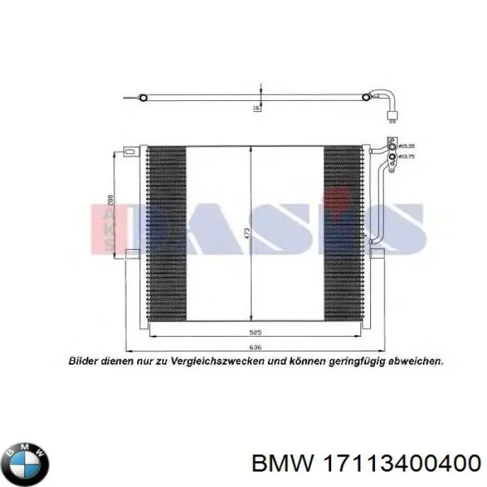 Конденсатор кондиционера BMW 17113400400 цена, от 59.89 USD