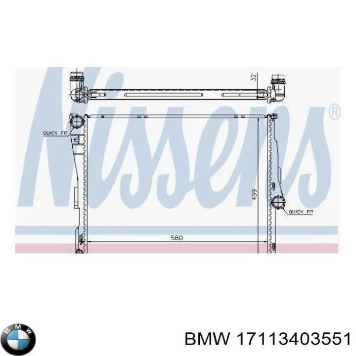 Радиатор охлаждения двигателя BMW 3403551 цена, от 114.79 USD