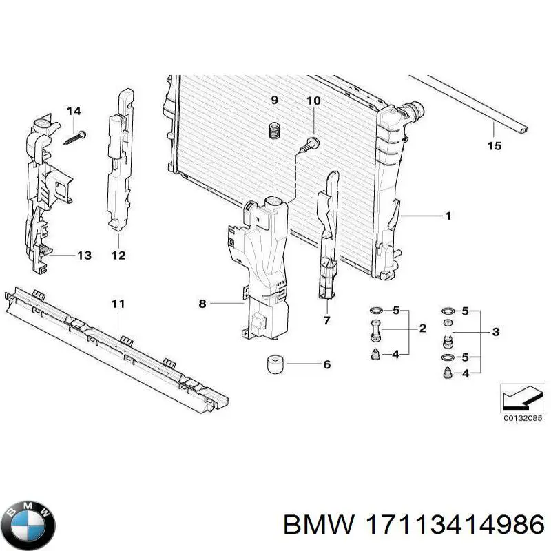 17113414986 BMW radiador de esfriamento de motor